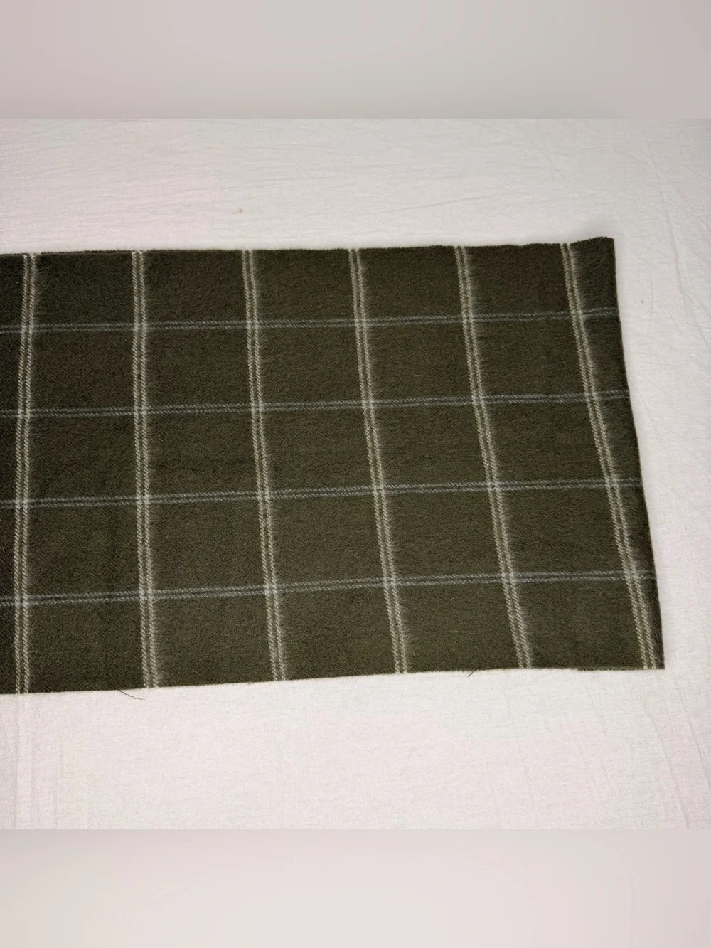 Pronto Uomo 100 Pure New Wool Scarf Olive Green Windowpane Fringe Woolmark